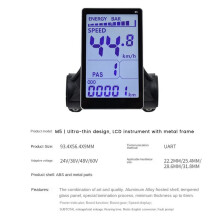 M5 Electric Bike LCD Display Meter 24V 36V 48V 60V E Scooter LCD Panel Screen for Mountain Electric Bike(SM 6PIN)