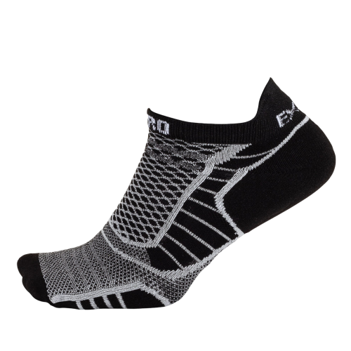 Thorlo Experia ProLite No-Show Tab Socks, Black/White