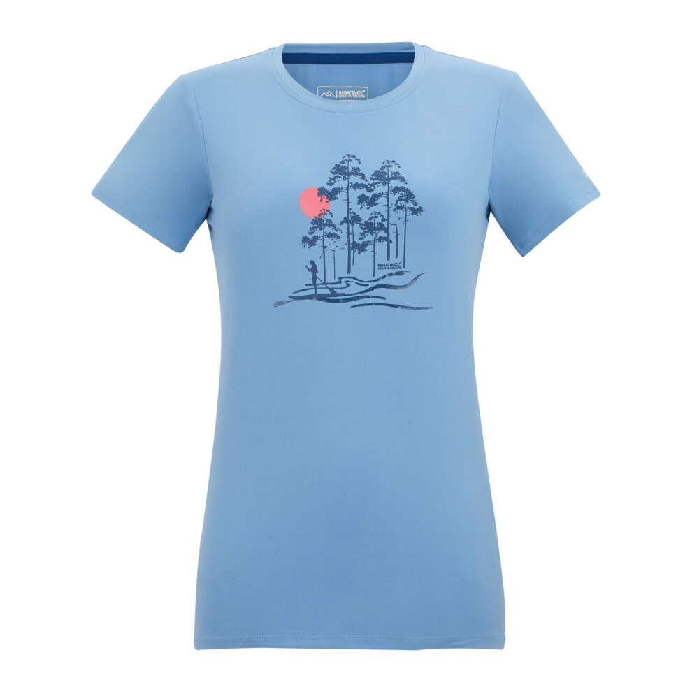 Regatta (20 Uk, Washed Denim) Womens/Ladies Fingal Trees Stretch T-Shirt