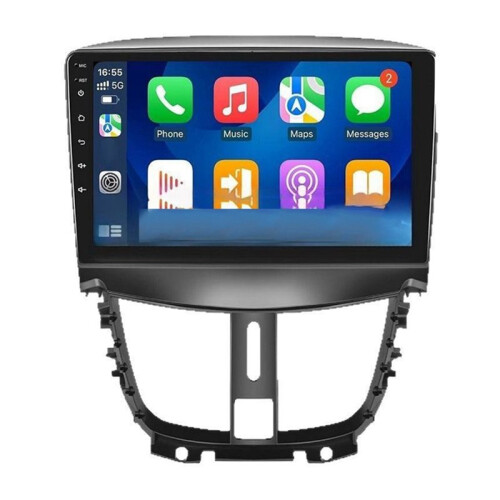 Rádio Automotivo 4GB+32GB para  207 2006-2015 com CarPlay Sem Fio, para Android Auto, Reprodutor Multimídia Estéreo, Tela de 9 Polegadas, DVR,
