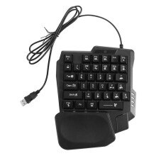 USB-Toetsenbord voor Één Hand, Verlicht, Ultradun, 35 Toetsen, Bedraad Mechanisch Gamingtoetsenbord voor Desktop-Pc