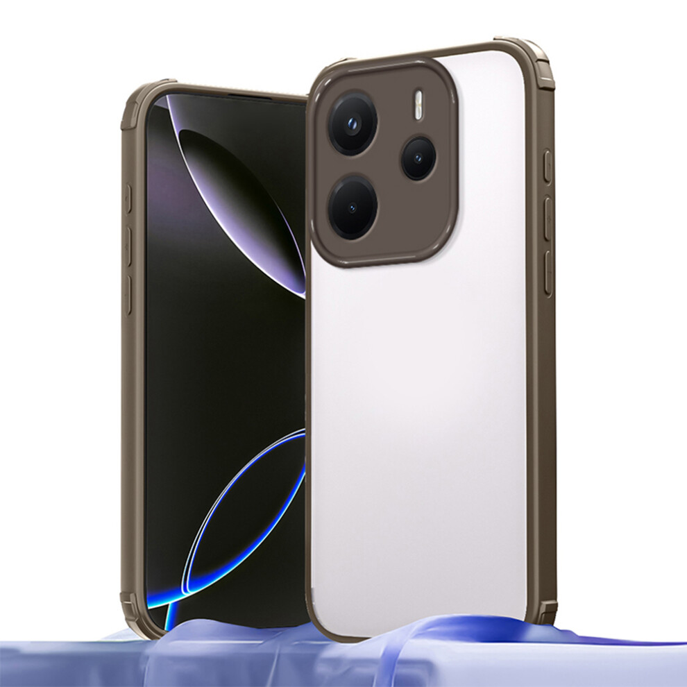 (Brown) For Xiaomi Redmi Note 14 4G (163.25Mm) Case Reinforced Corner Shockproof Tpu + Acrylic Phone Cover Brown 6914293509109
