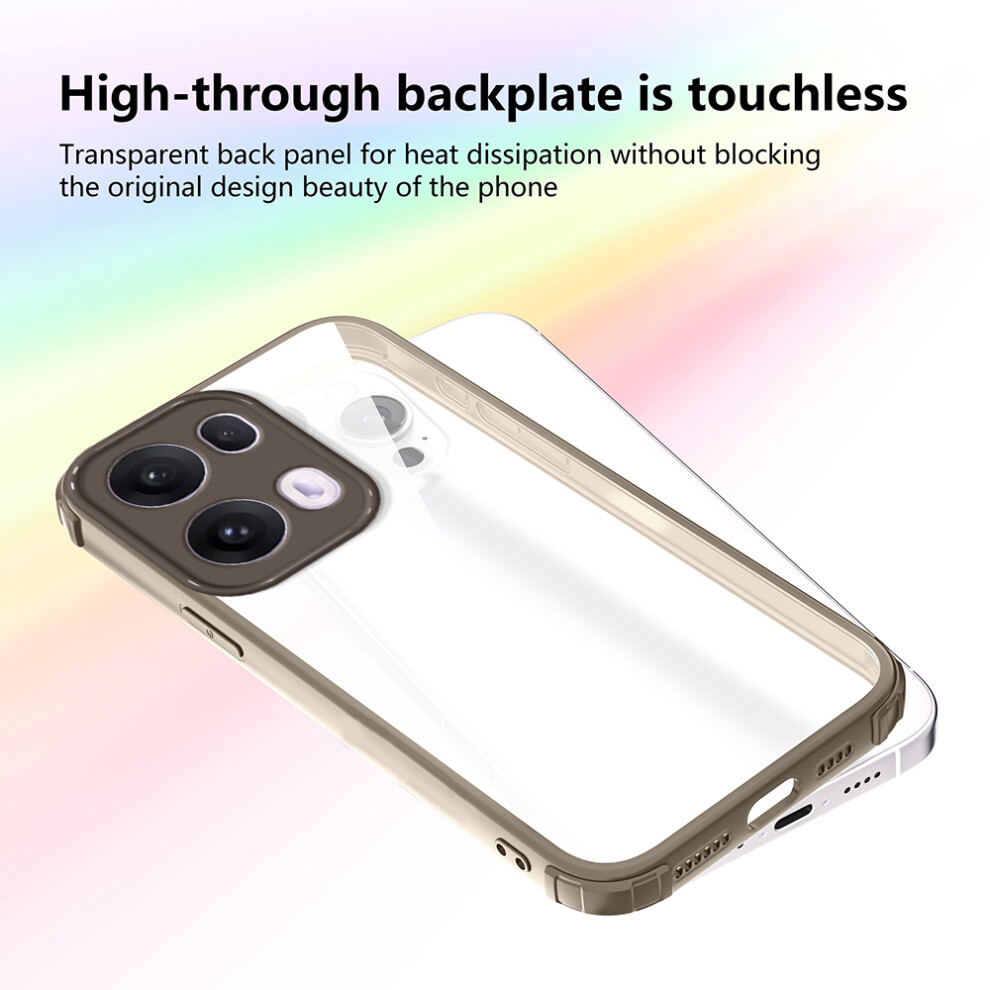 (Brown) For Oppo Reno13 5G (Global) Case Reinforced Corner Shockproof Tpu + Acrylic Phone Cover Brown 6914295347013