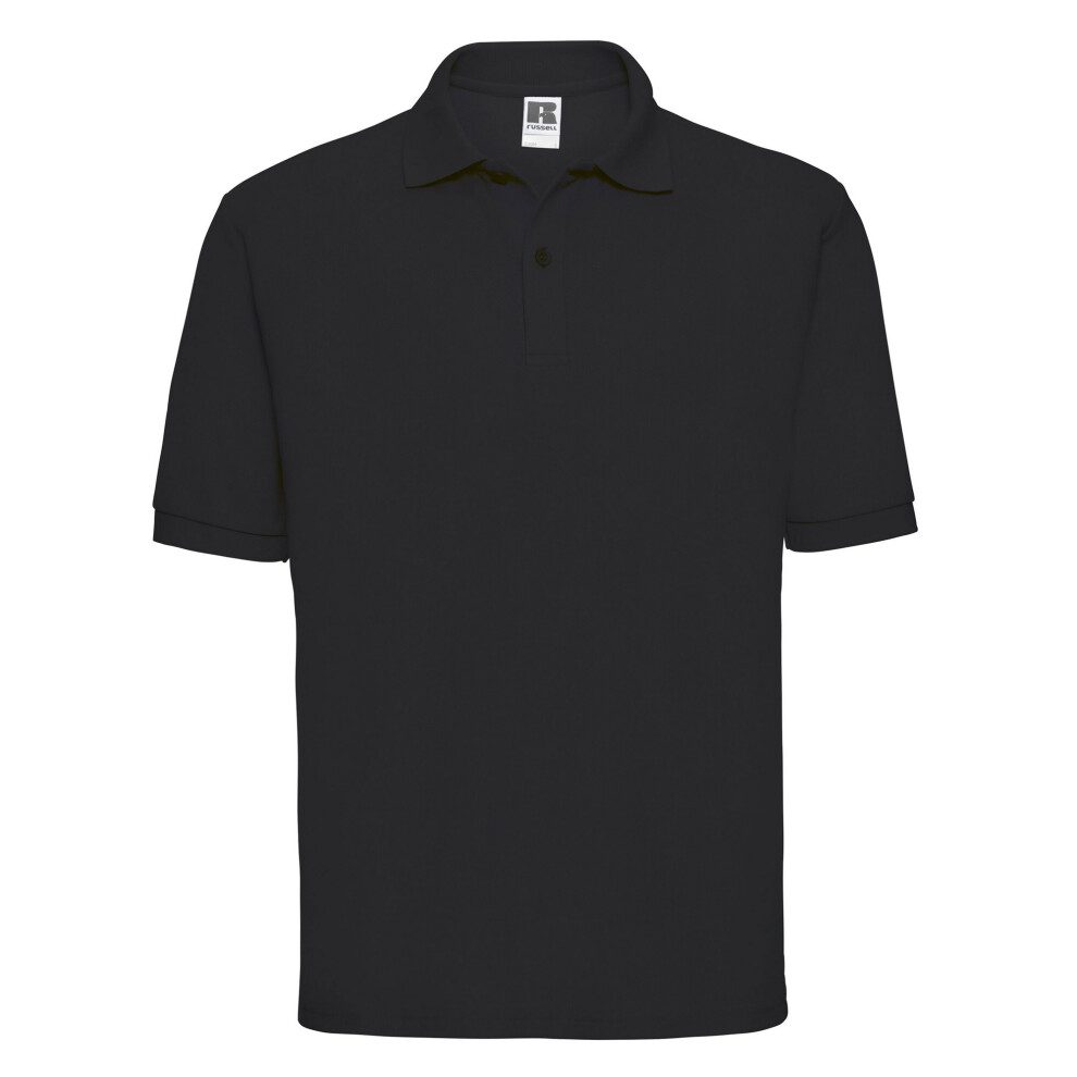 Russell (Xs, Black) Mens Polycotton Pique Polo Shirt