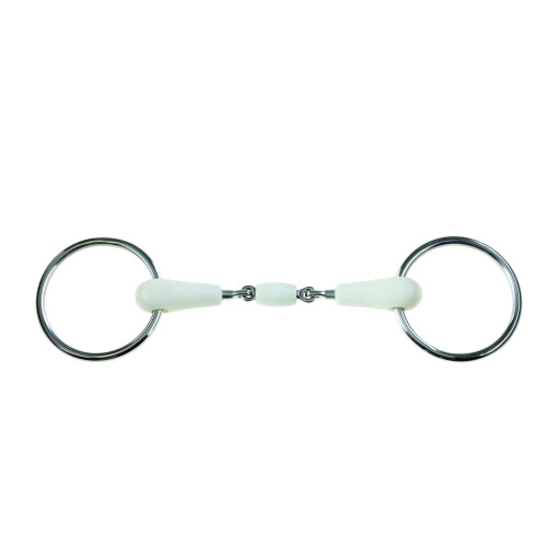 (4.5in, Ivory) Korsteel Flexi Loose Ring Oval Link Snaffle Bit