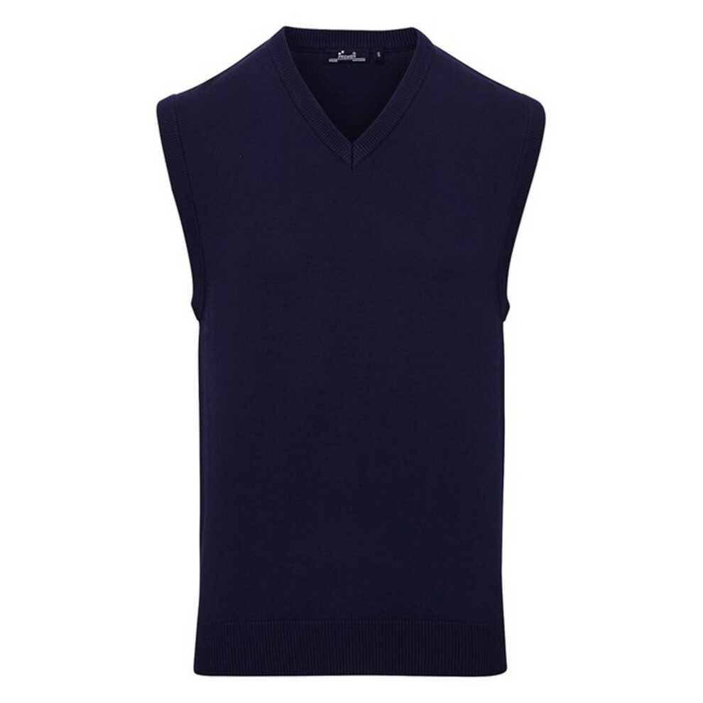 Premier (Xs, Navy) Mens Knitted Sleeveless Sweater Vest Blue,Multicoloured