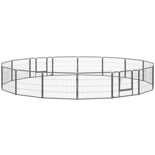 Box per cani e cuccioli con 16 pannelli modulari e 2 ingressi, 80x1,5x60 cm 1