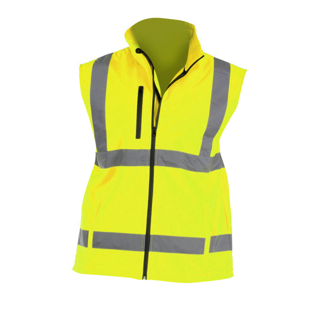 (2Xl, Hi-Vis Yellow) Yoko Mens Hi Vis Softshell Bodywarmer / Workwear 5054171190089