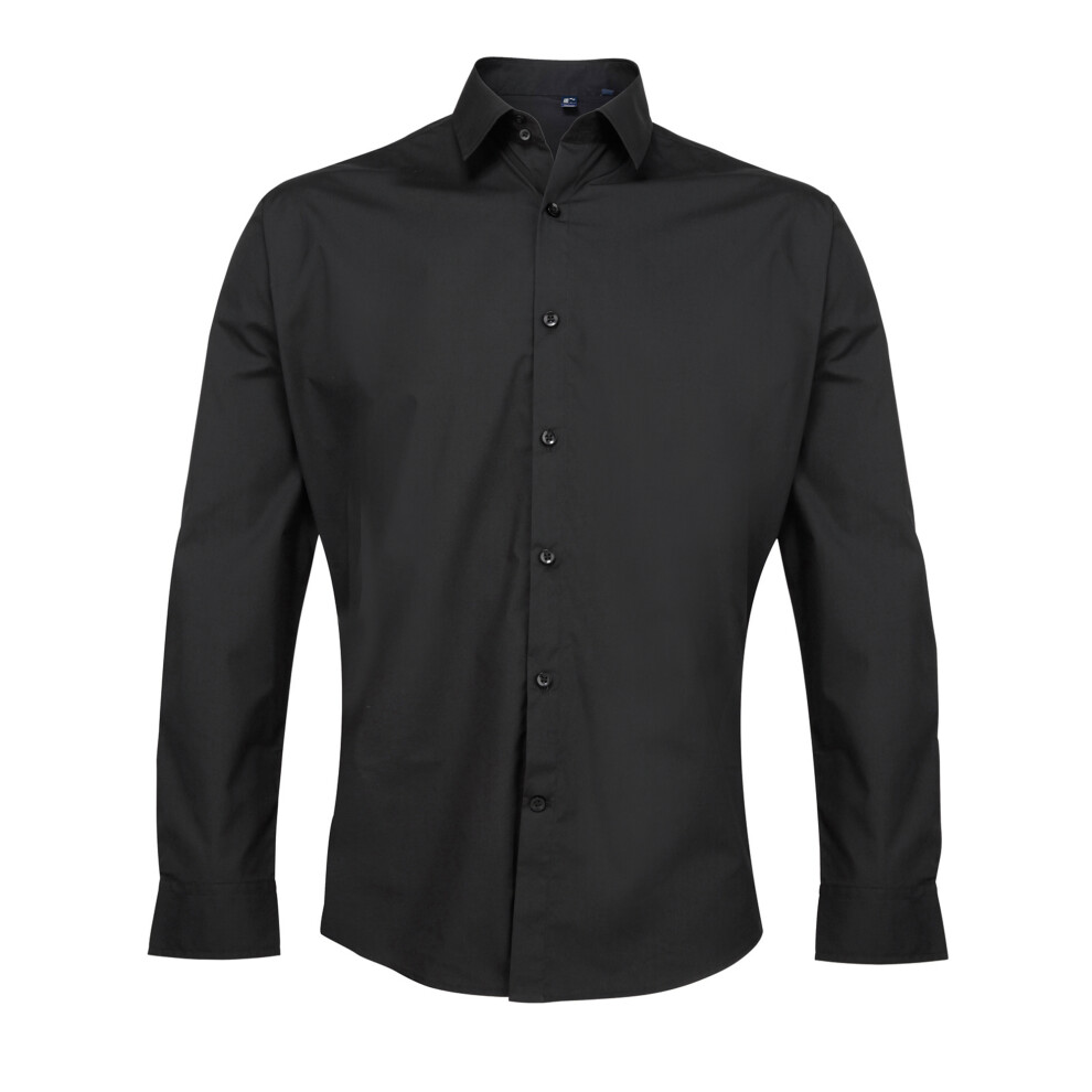 Premier (19, ) Supreme Heavier Weight Poplin Long Sleeve Work Shirt Black