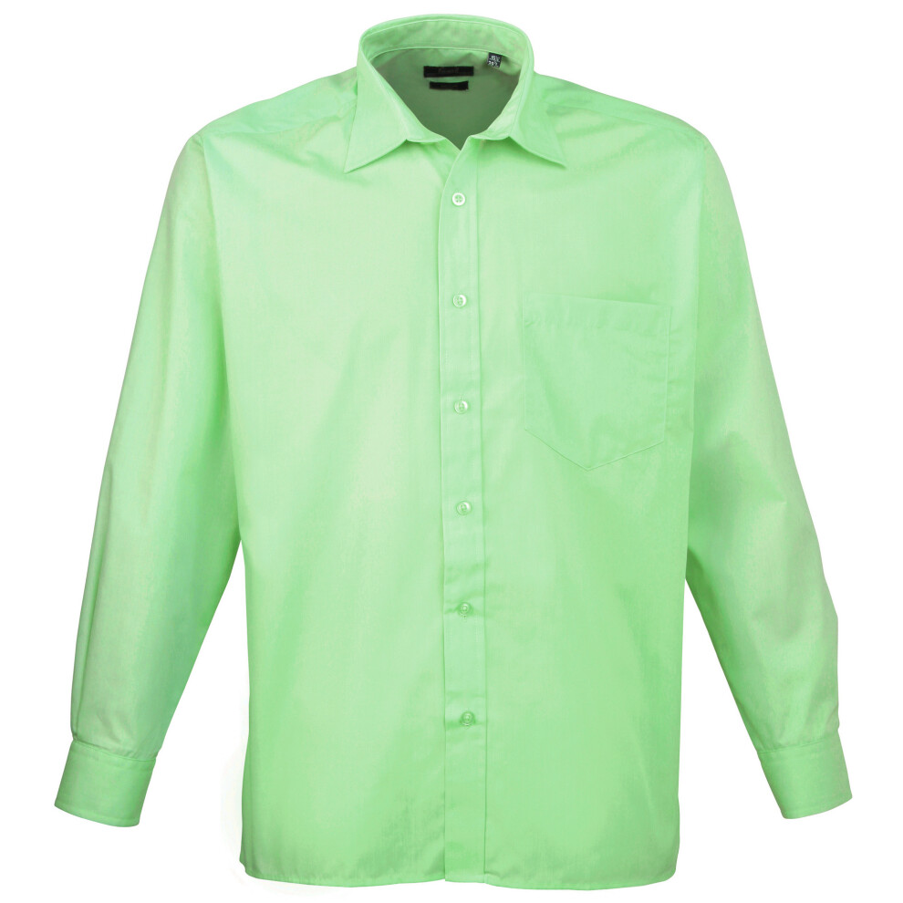 Premier (16.5, Aqua) Mens Poplin Long-Sleeved Formal Shirt Blue,Multicoloured
