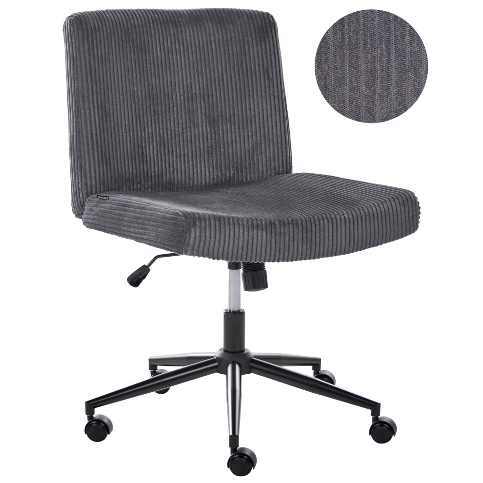Beliani Desk Chair Geddes Corduroy Grey