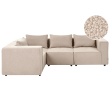 Modular Corner Sofa 4 Seater AXEBO Right Hand Beige Boucle