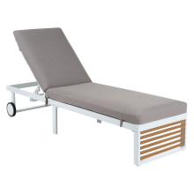 Sun Lounger with Cushion VERDELLO Reclining Metal Grey