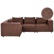 Modular Corner Sofa 4 Seater AXEBO Right Hand Brown Boucle