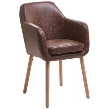 Dining Chair YORKVILLE Faux Leather Dark Brown
