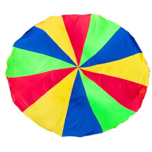4 Meter Kinderparachutespel, Regenboogdoekspel Kleurrijke Feestmat met Handvatten, Buitenspeldeken voor Kinderen