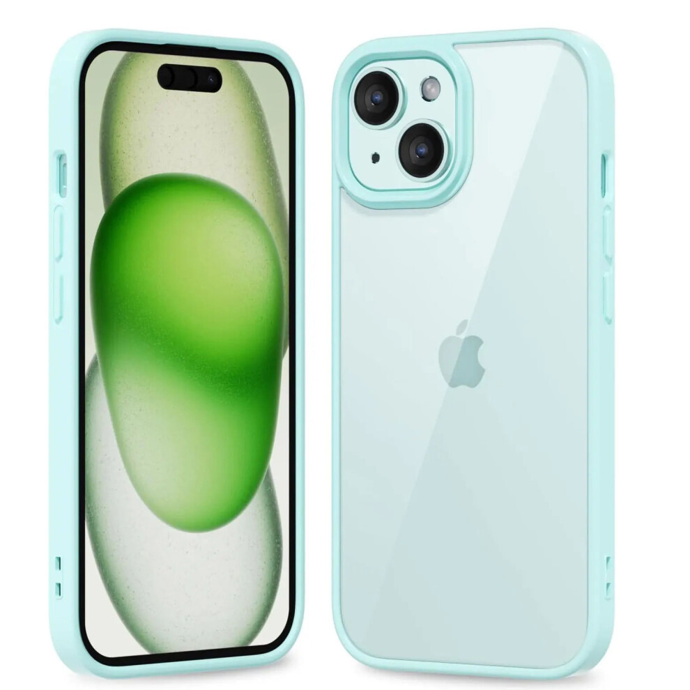 Colour Back Transparent Shockproof Phone Case For Iphone Silicone Bumper Cover For Iphone 14 Plus Blue 5051227673589