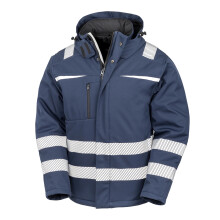 (3XL, Navy) Result Safeguard Mens Dynamic Hi-Visibility Softshell Work Coat