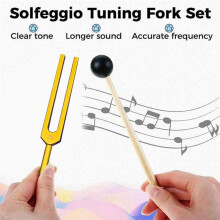Colorful Aluminum Alloy Tuning Forks, Tuning Forks for Therapy, Voice Therapy with cleaning cloth base
