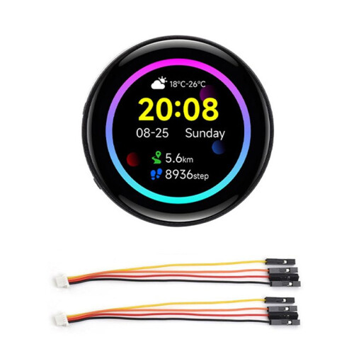 RP2350 Placa de Desenvolvimento com Tela Sensível Ao Toque AMOLED de 1,43 Polegadas 466x466 Sensor de 6 Eixos Integrado com Caixa CNC para HMI LVGL