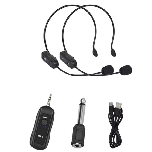 2.4G -Mounted Wireless Microphones Headset Transmitter with Receiver for Voice Amplifier Speaker Teaching Tour Guide