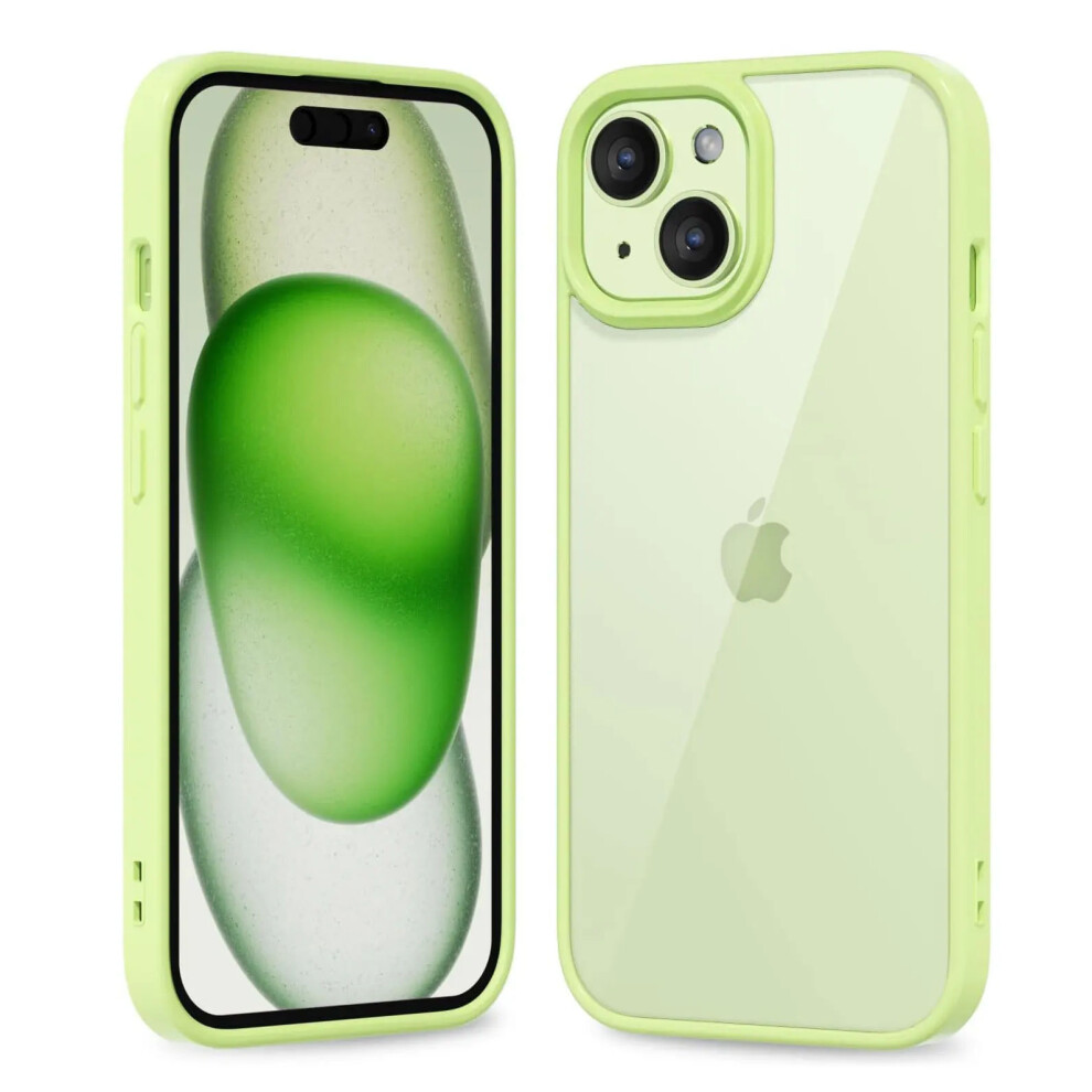 Colour Back Transparent Shockproof Phone Case For Iphone Silicone Bumper Cover For Iphone 16 Green 5051227673893