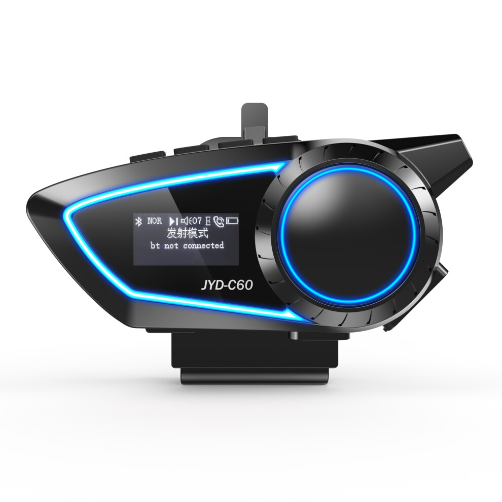 Motorcycle Helmet Intercom - Rncyn - Intercom For 2 Bikers - Range 500 M - Lcd Screen - Waterproof - Integrated Bluetooth 9486689774950