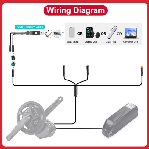 For BAFANG BESST Programming  Speed Limit Release Wheel Diameter Setting M600 M510 CAN Protocol Programming Cable 1