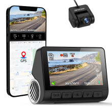 Dash Cam 4K - RNCYN - Doble cámara - V55 - Pantalla LCD de 3 pulgadas - Visión nocturna - Wifi - GPS