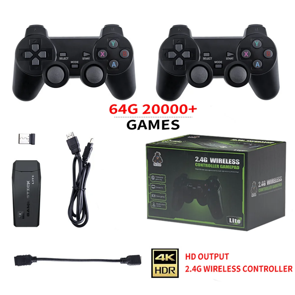 Wireless Retro Game Console - Rncyn - 64G - 20000 Built-In Games - 4K Hd - Compatible With Ps1/Sfc/Fc/Gb/Gbc/Md - 1920X1080 9486689675028