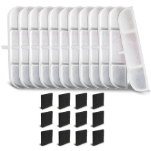 12 Ersatzfilter für Downy Paws 84oz/2,5L Katzenbrunnen, 5-Lagiger Filter und Schwamm