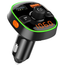 Transmisor FM de coche - RNCYN - Bluetooth 5.0 - Reproductor MP3 - Cargador USB dual - Llamada manos libres - Tarjeta TF de 32GB