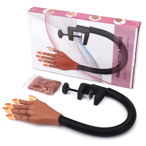 Manicure Training Hand - RNCYN - Adjustable Joints - Replaceable Nails - Flexible
