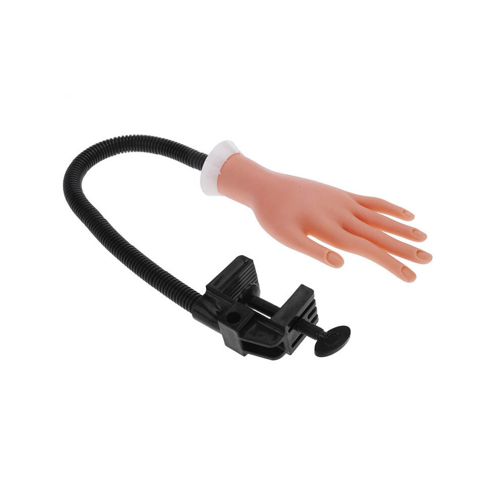Rncyn Nail Training Hand - Soft Silicone - Black Color - Movable Joint
