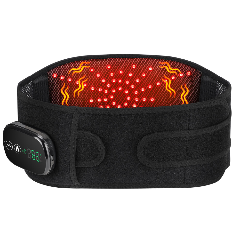 Rncyn Heated Massage Belt - Infrared Heating - Vibration Massage - 5000 Mah Rechargeable Battery