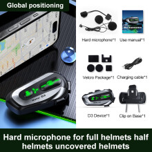 Casque de moto avec GPS - RNCYN - Modèle D3 - Assistant vocal AI - Positionnement global IOS - Microphone dur