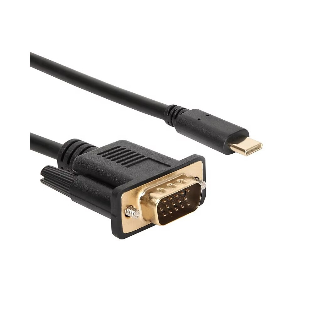Usb-C To Vga Adapter Cable - Rncyn - Length 1.8 M - 1080P Resolution @60Hz - Male-To-Male Connectors - Pvc Sheath 9486689786564