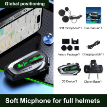 Casque de moto avec GPS et assistant vocal - RNCYN - Modèle D3 - Positionnement global IOS - Assistant vocal AI