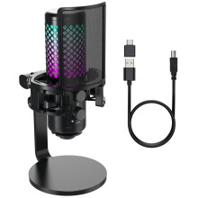 USB-RGB-Gaming-Mikrofon - RNCYN - Elektret-Kondensatormikrofon - Kardioidmuster - 14-mm-Membran