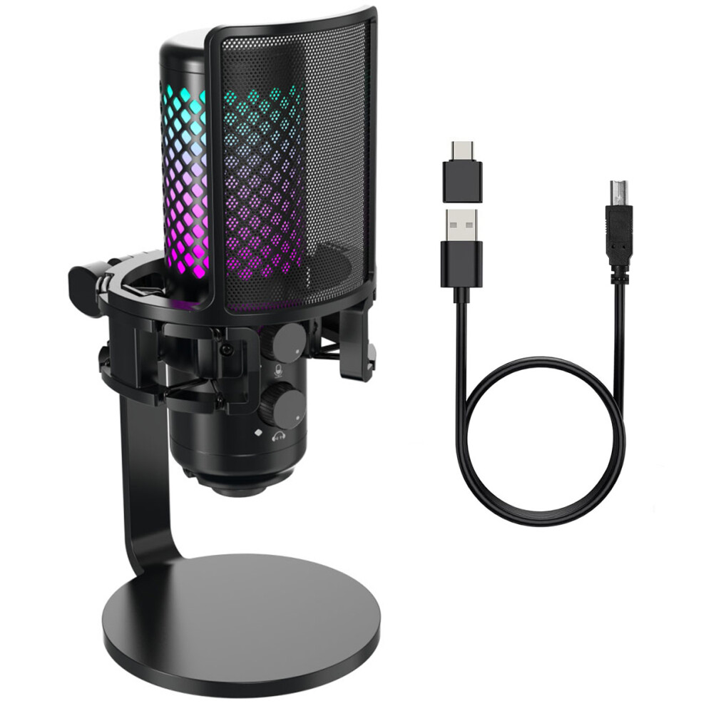 Usb Rgb Gaming Microphone - Rncyn - Electret Condenser Microphone - Cardioid Pattern - 14Mm Diaphragm 9106058693667