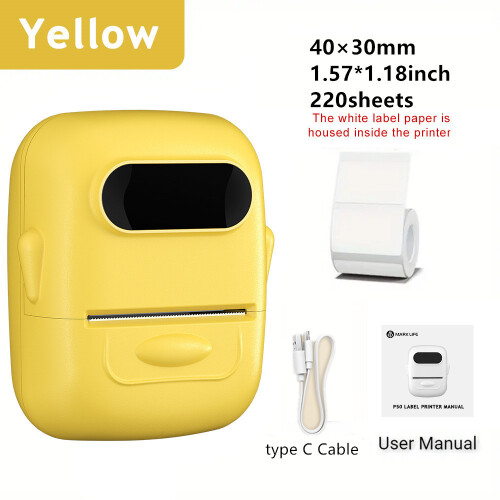 Thermal Label Printer - RNCYN - P50 - Inkless Printing - QR Code - Wireless - 57 mm - USB - 40 ppm