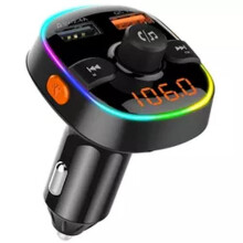 Transmisor Bluetooth FM - RNCYN - Pantalla LED - Doble puerto USB - Soporte para tarjeta TF - QC3.0 18W Carga Rápida