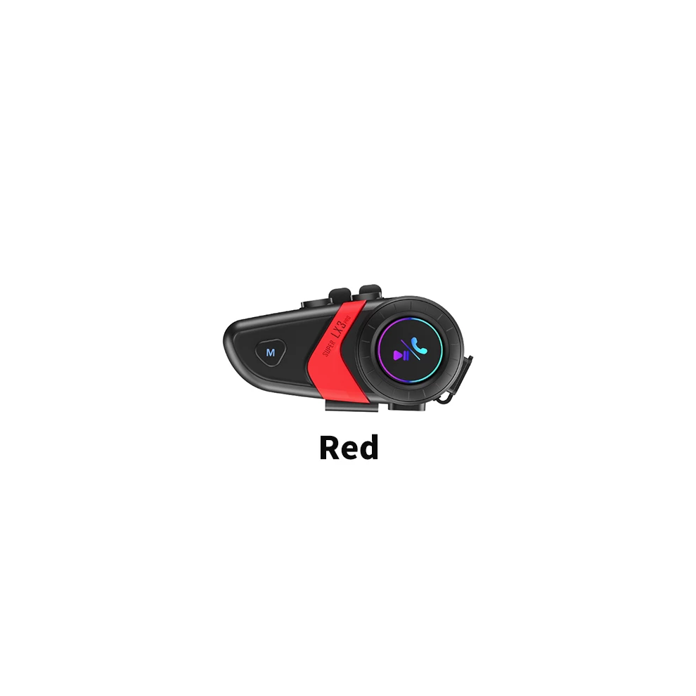 Bluetooth Motorcycle Helmet - Rncyn - Model Lx3 Pro - Intercom 500M - Waterproof Ip67 - 25H Intercom Autonomy Red 9106058698839