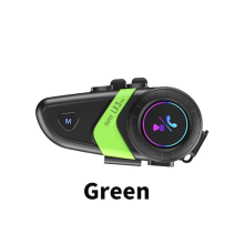 Bluetooth motorfietsintercom - RNCYN - Model LX3 PRO - Bereik 500m - Waterdicht IP67 - 25h intercom autonomie - Groene kleur