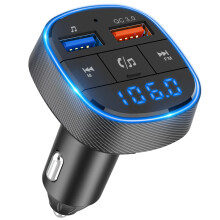 Transmisor Bluetooth FM para coche - RNCYN - Bluetooth V5.0 - QC3.0 Carga rápida - Modelo BC57 - Manos libres