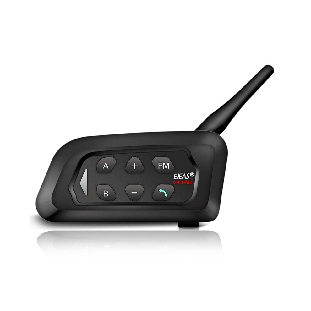 Motorcycle Helmet Intercom - Rncyn - Intercom V4 Plus - Range 1500 M - Bluetooth Function - Abs Material - Color Black 9106058698778