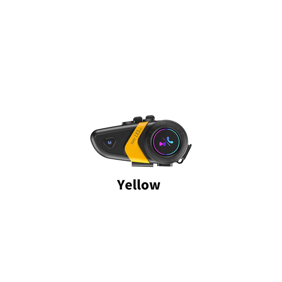Bluetooth Motorcycle Helmet - Rncyn - Model Lx3 Pro - Intercom 500M - Waterproof Ip67 - 25H Intercom Battery Life - Yellow 9106058698846