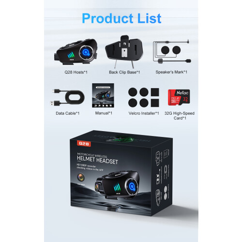 Κράνος μοτοσικλέτας Bluetooth με κάμερα RNCYN Κάμερα HD 1080P