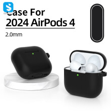 Nárazodolné puzdro na slúchadlá - RNCYN - Odolné voči nárazom - Vodotesné - Silikón - Plná ochrana - Kompatibilita s Airpods 4