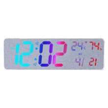 RGB Digital Wall Clock TEMP Humidity Date Week Count-/Countdown 12/24H Synchronization LED Clock